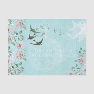 Seda Papel de tejido rosa de Aqua con infusiones