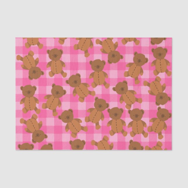 Seda Papel de tejido rosado para oso (Anverso)