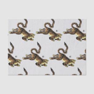 SEDA PAPEL DE TEJIDO TIGRE JAPONÉS
