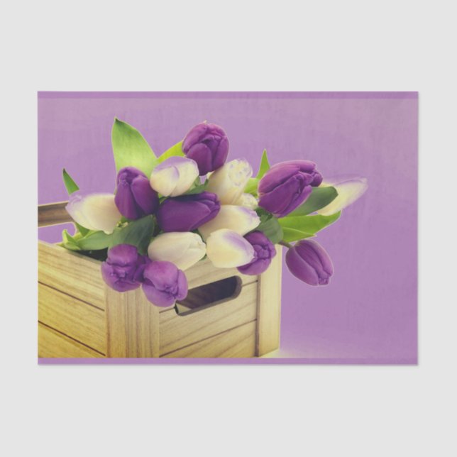 Seda Papel de tejido tulipán morado (Anverso)