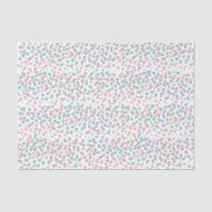 Seda Papel de tejido verde coral de puntos de confetti