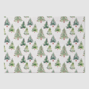 Seda Papel de tejido verde de árboles de Navidad modern
