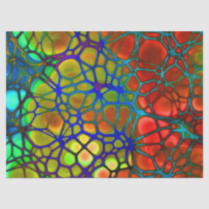 Seda papel de tejido web de arco iris