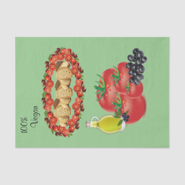 Seda Papel de tejidos 100% aceitunas de oliva de tomate (Anverso)
