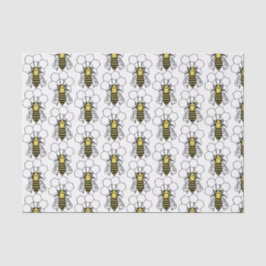 Seda Papel de tejidos - Abejas amarillas y negras