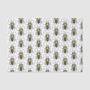 Seda Papel de tejidos - Abejas amarillas y negras