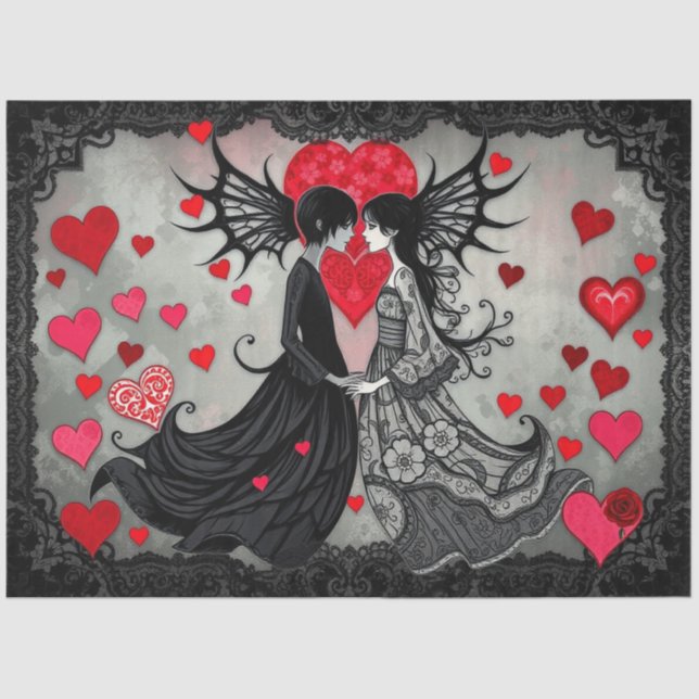 Seda Papel de tejidos abstracto romántico (Anverso)