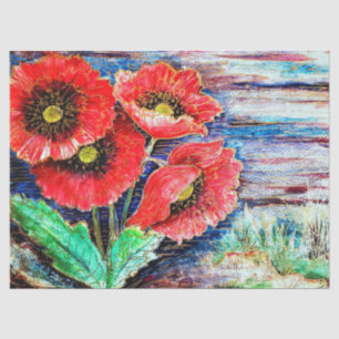 Seda Papel de tejidos acuáticos de Poppies