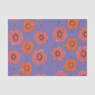 Seda Papel de tejidos Afro Poppies