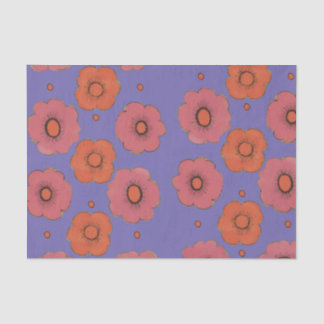 Seda Papel de tejidos Afro Poppies