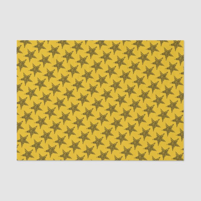 Seda Papel de tejidos amarillo dorado para las estrella (Anverso)
