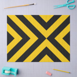 Seda Papel de tejidos amarillo y negro para chevrs