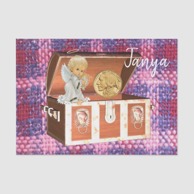 Seda Papel de tejidos Angel Plaid (Anverso)