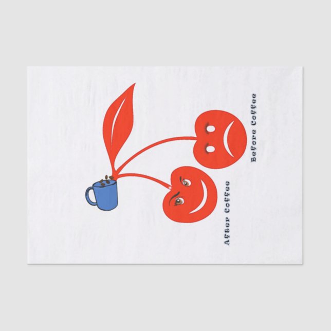 Seda Papel de tejidos antes y después de las cerezas de (Anverso)