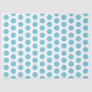 Seda Papel de tejidos Aqua Blue Polka Dots