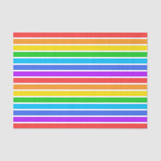 Seda Papel de tejidos Arco Iris y Rayas Blancas (Anverso)