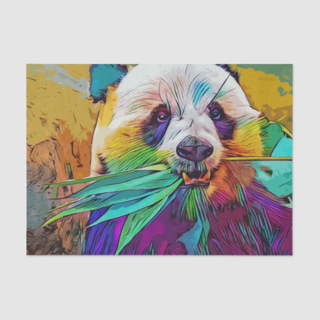 Seda Papel de tejidos arcoiris panda (Anverso)