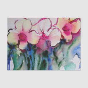 Seda Papel de tejidos artísticos con flores de colores