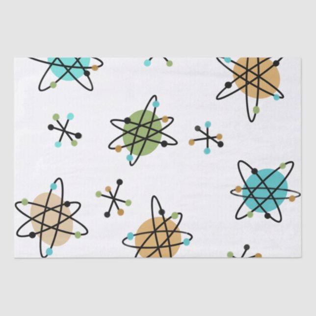 Seda Papel de tejidos atómicos de mediados de siglo (Anverso)