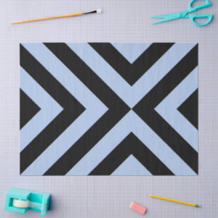 Seda Papel de tejidos azul claro y negro para chevrs