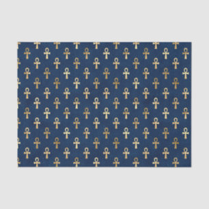 Seda Papel de tejidos azul egipcio en el Ankh Ajuste