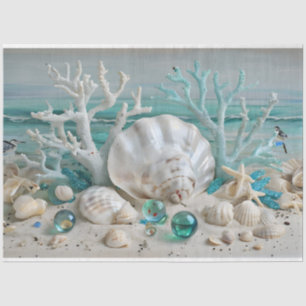 Seda Papel de tejidos azul para pantalla de coral y she