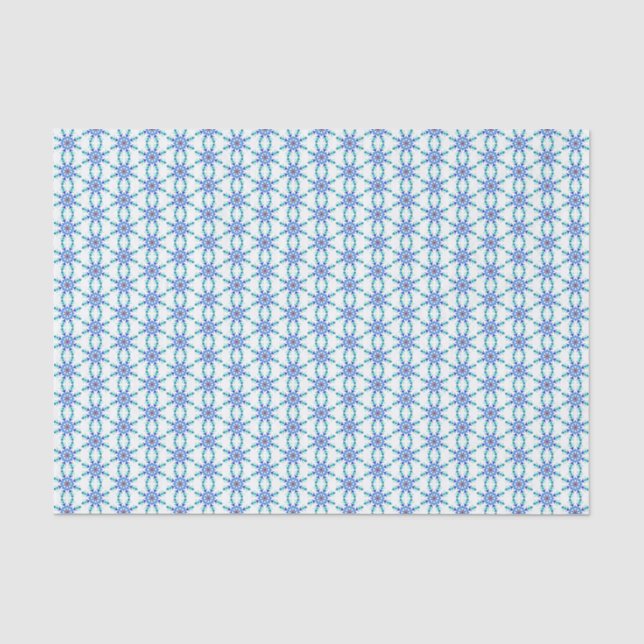 Seda Papel de tejidos azul Snowflakes (Anverso)