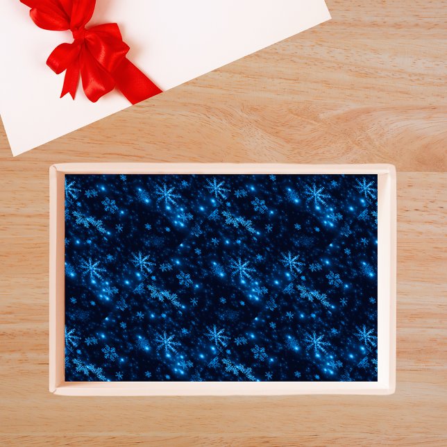 Seda Papel de tejidos azul y brillante profundo para co (Deep Blue & Bright Snowflakes Tissue Paper)
