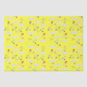 Seda Papel de tejidos bebé avión amarillo