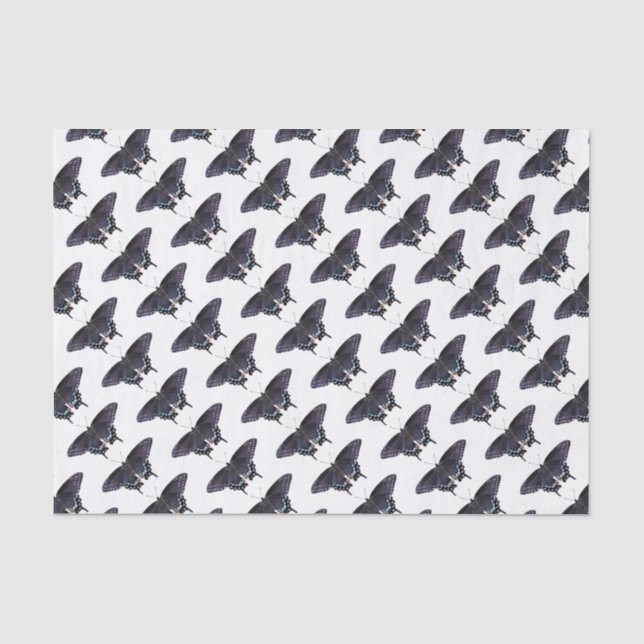 Seda Papel de tejidos Black Swallowtails (Anverso)