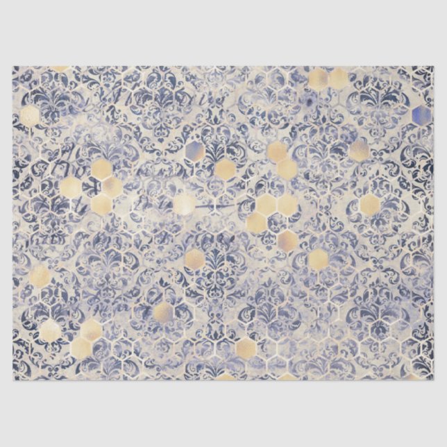 Seda Papel de tejidos Blue Bee Series Design 8 (Anverso)