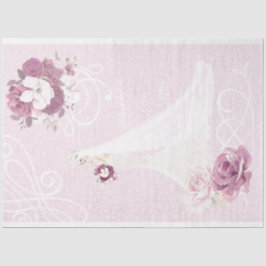 Seda Papel de tejidos Boda de novia floral rosa pálida