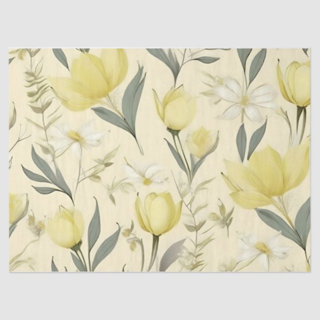 Seda Papel de tejidos Boda de rosas amarillas (Anverso)