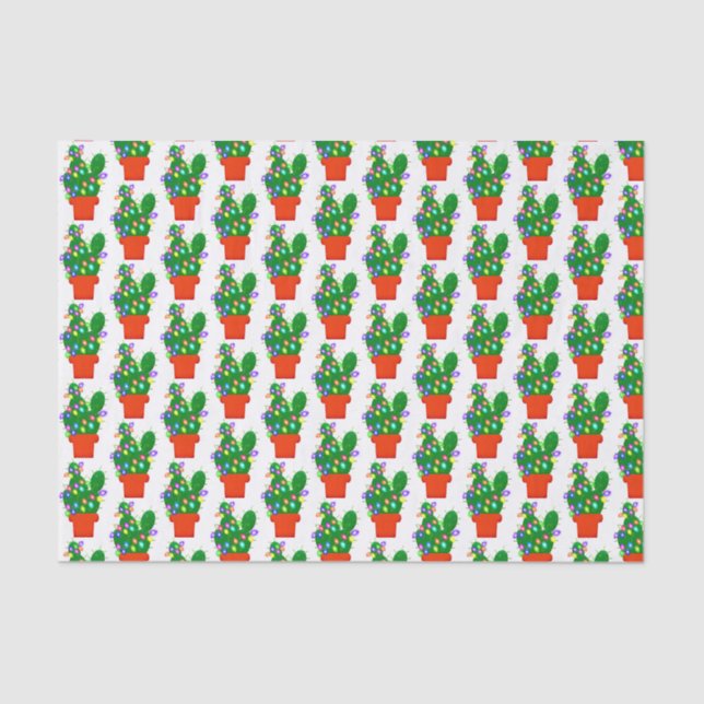 Seda Papel de tejidos Cactus Christmas Tree (Anverso)
