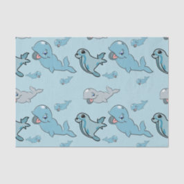 Seda Papel de tejidos con ballenas y focas