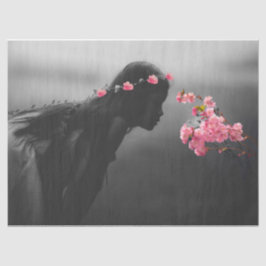 Seda Papel de tejidos con Chicas y flores jóvenes