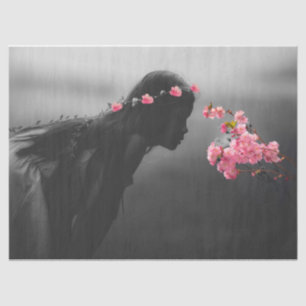 Seda Papel de tejidos con Chicas y flores jóvenes