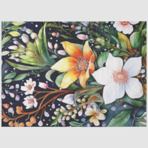 Seda Papel de tejidos con colores florales de primavera