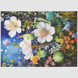 Seda Papel de tejidos con colores florales de primavera