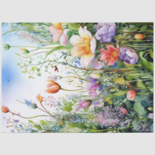 Seda Papel de tejidos con colores florales de primavera
