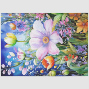 Seda Papel de tejidos con colores florales de primavera