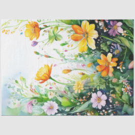 Seda Papel de tejidos con colores florales de primavera