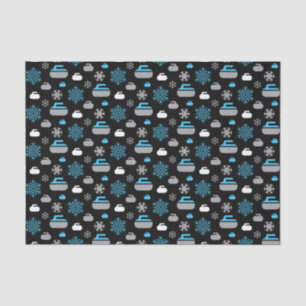 Seda Papel de tejidos con copos de nieve y rocas curvad