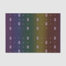 Papel de tejidos con cráneo de arcoiris