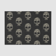 Papel de tejidos con cráneo de flor