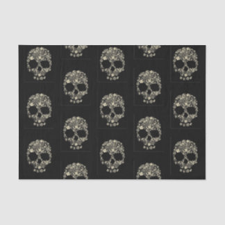 Seda Papel de tejidos con cráneo de flor