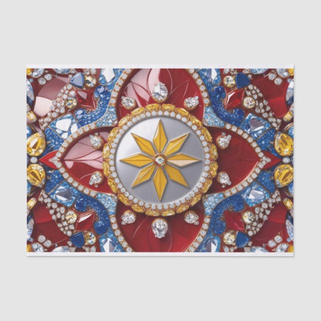 Seda Papel de tejidos con diseño colombiano (Anverso)