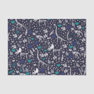 Seda Papel de tejidos con esqueletos de dinosaurios