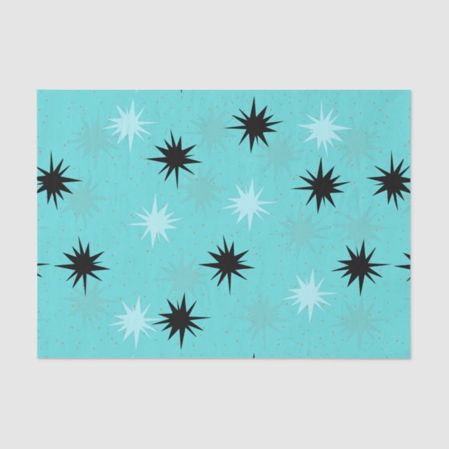 Seda Papel de tejidos con estallidos turquesa atómicos (Anverso)