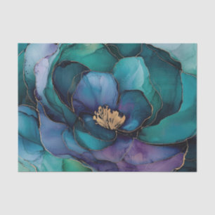 Seda Papel de tejidos con flores de tinta